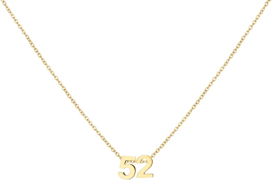 Number Necklace for Women Dainty 18K Gold Plated Pendant Necklace Charm Birth Month Personalized Jewelry Birthday Gift