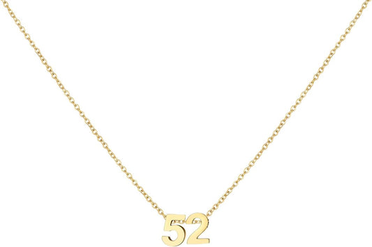 Number Necklace for Women Dainty 18K Gold Plated Pendant Necklace Charm Birth Month Personalized Jewelry Birthday Gift