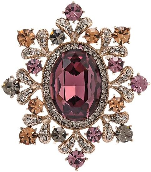 Flower Brooch Pin - Rhinestone Flower Pin 18k Gold Plated - Thanksgiving Day, Birthday, Wedding Gifts for Mom, Wife