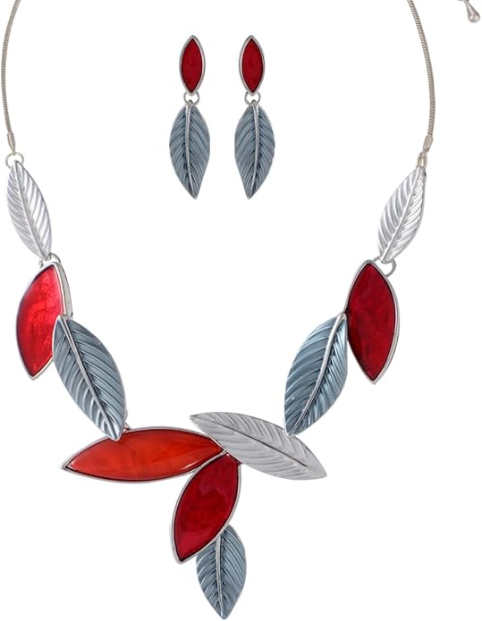 Vintage Chunky Statement Jewelry Set Retro Leaf Floral Geometric Bohemian Boho Bib Necklace Earring Set Fashion Costume Jewelry for Women Girls Wedding Party Prom Unique Gift