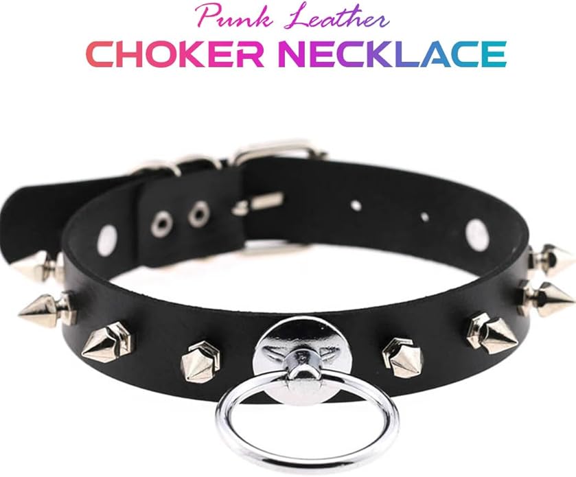CLOACE Punk Leather Choker Necklace Black Gothic Collar Chokers Necklaces Wide Leathers Costume Jewelry Accessories for Women