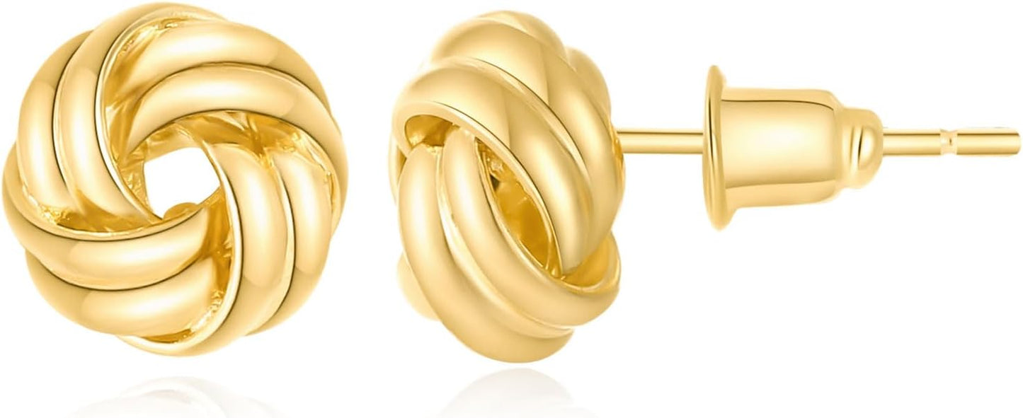 14K Gold Plated Knot Earrings for Women Gold Silver Earrings Heart Link Drop Dangle Earring Chunky Golden Knotted Statement Jewelry