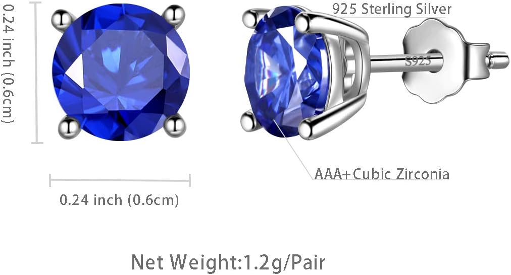 Aurora Tears 925 Sterling Silver 12 Birthstones Necklace/Earring/Ring/Bracelet Women Birthstone Pendant Crystal Fashion Birthday Jewelry Christmas Gift for Girls Women