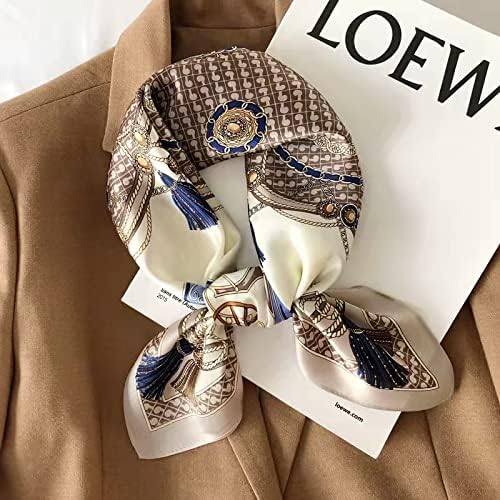 ANDANTINO 100% Mulberry Silk Square Scarf for Hair-25.6" X25.6'' Women Men Natural Silk Neckerchief Digital Printed Headscarf