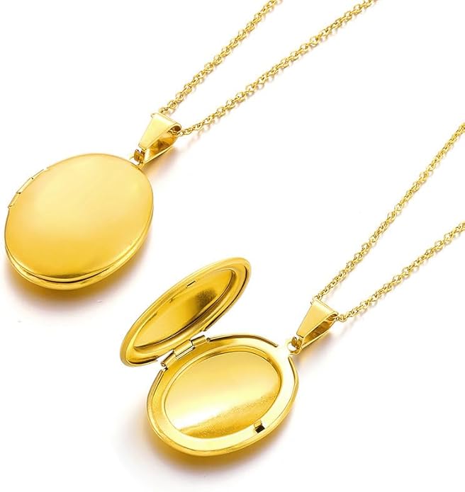 PHOCKSIN Personalized Locket Necklace for Women Photo Necklace with Customized Picture Birth Flower Birthstone New Years Gifts for Women