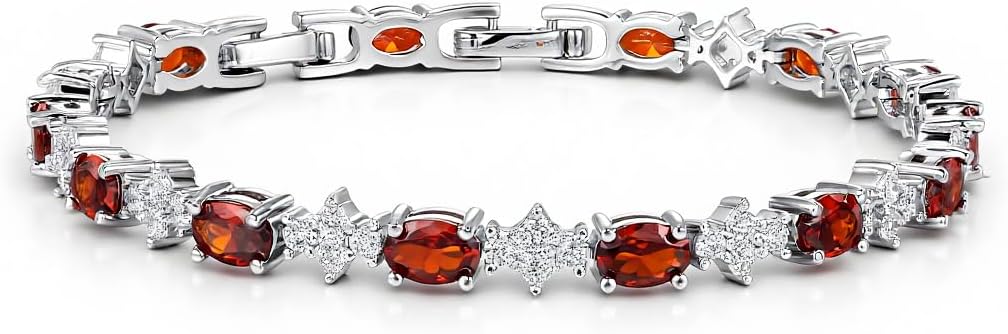 Tennis Birthstone Bracelets Sterling Silver Bracelets Charm Jewelry Birthday Gifts for Women,Girlfriend,Wife,Mom - Graduation, Friendship,Birthday, Anniversary