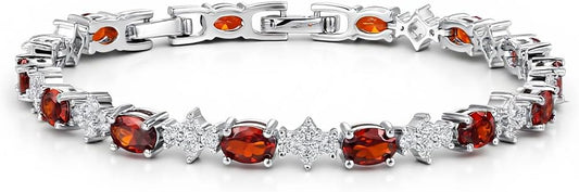 Tennis Birthstone Bracelets Sterling Silver Bracelets Charm Jewelry Birthday Gifts for Women,Girlfriend,Wife,Mom - Graduation, Friendship,Birthday, Anniversary