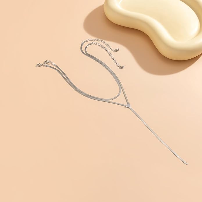 Chunky Gold Choker Necklace for Women,Trendy Silver Statement Necklace Long Snake Chain Drop Necklace,Charm Prom Body Jewelry Accessories Gifts