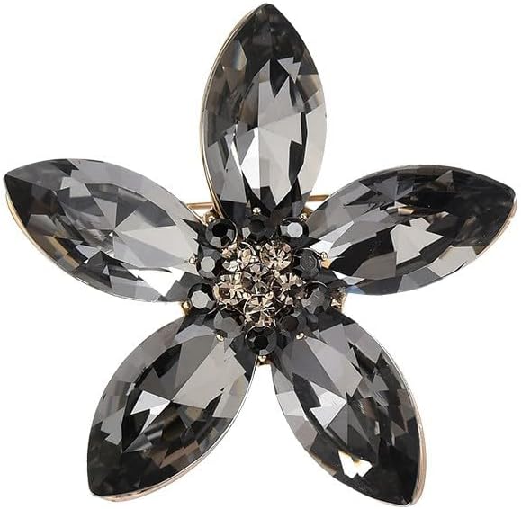 Flower Brooch for Women Girls Flower Rhinestone Brooch Gold Plated Lapel Pin Clothing Accessory Wedding Gift Fashion Jewelry for Mom Wife