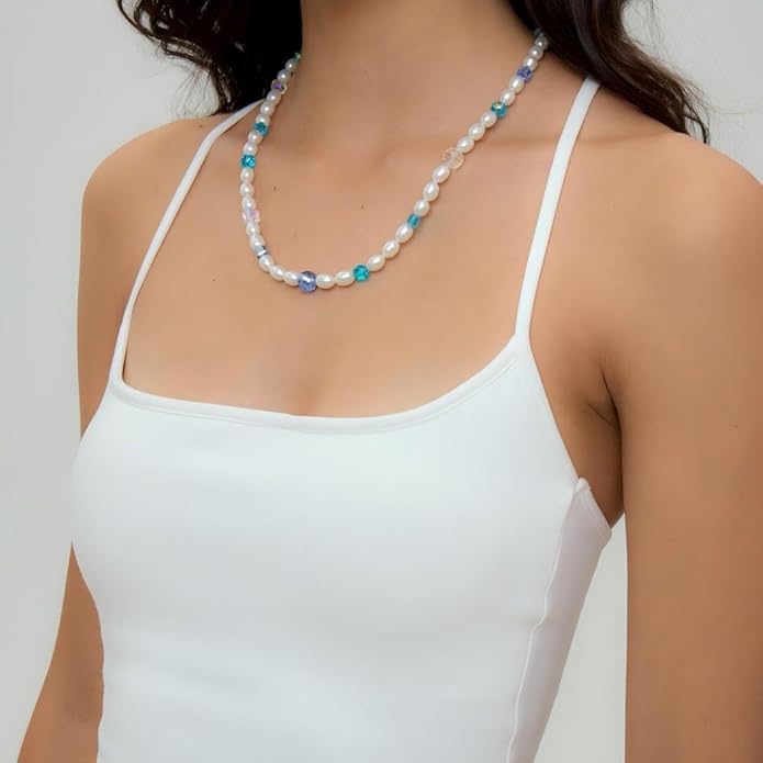 JOLI Real Pearl Necklace for Women with AAA+ Quality Round White Freshwater Genuine Cultured Pearls S925 Sterling Silver Adjustable Design Handmade Pearl Gifts