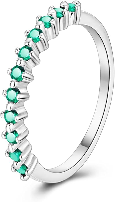 NARMO 925 Sterling Silver Rings for Women Evil Eyes Rings Entwined Line Cubic Zirconia Rings Simple Stackable Finger Rings Engagement Ring Personality Rings Size 6-9