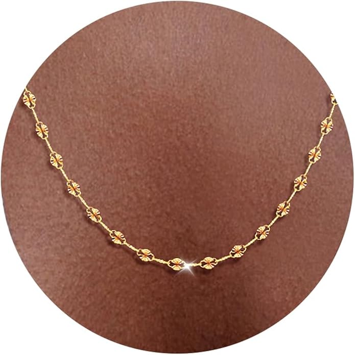 925 Sterling Silver Chain Necklace Link Chain Necklace for Women Simple Dainty 16K Gold Plated Necklace for Women Minimalist Waterproof Silver Necklace Trendy Jewelry Gifts