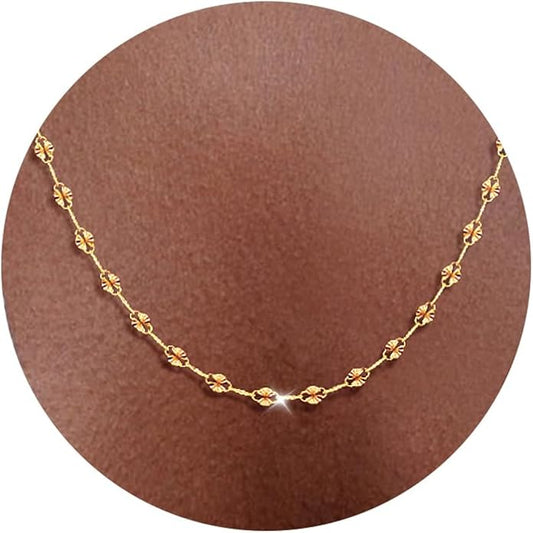 925 Sterling Silver Chain Necklace Link Chain Necklace for Women Simple Dainty 16K Gold Plated Necklace for Women Minimalist Waterproof Silver Necklace Trendy Jewelry Gifts