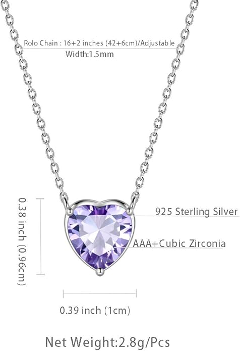 Aurora Tears 925 Sterling Silver 12 Birthstone Hearts Jewelry Women Crystal Wedding/Engagement/Bridal Heart Necklace/Earring/Ring/Bracelet Sets Jewellery