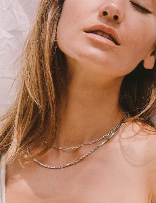 925 Sterling Silver Box Chain 2/3/4/5mm Necklace for Men Silver Link Chain for Women 16/18/20/22/24/26/30 Inches