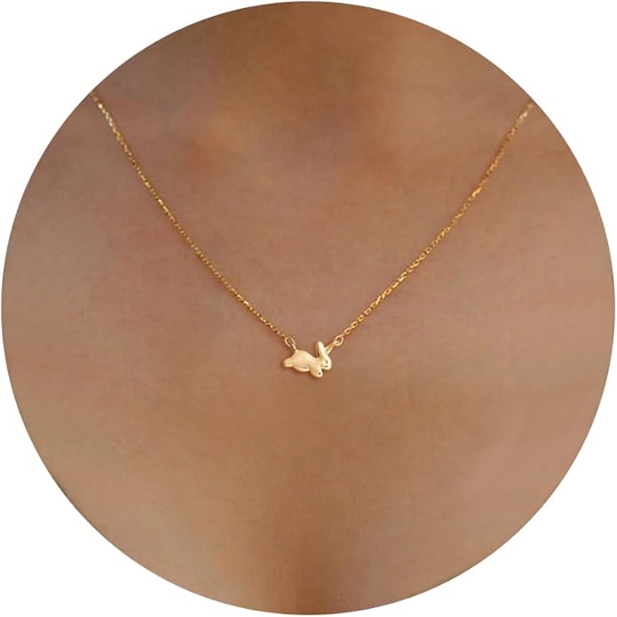 Gold Necklace for Women-14K Gold Plated Bow,Dragon,Shell, Palm Tree, Seahorse, Conch Shell,Sardines, Cowboy Boot,Bat,Bunny Pendant Beachy Jewelry for Women Gifts