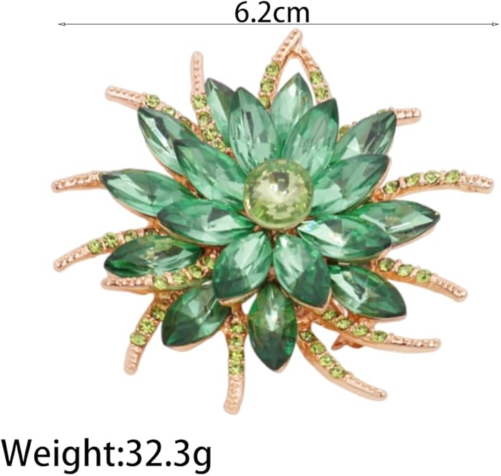 Rhinestone Large Flower Brooches Pins for Women Fashion Sparkly Crystal Sunflower Statement Brooch Unique Wedding Party Suit Dress Jewelry Accessories