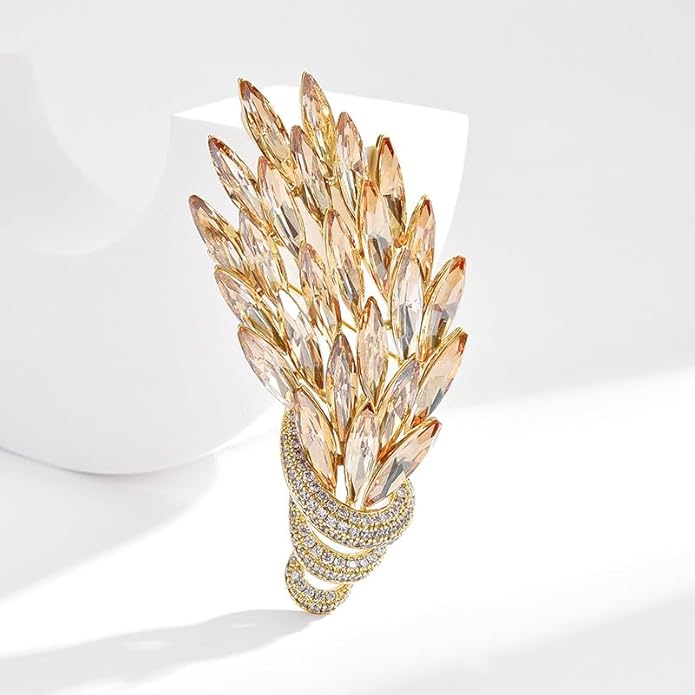 Flower Brooch Pin Rhinestones Pearl Flower Brooches Floral Pin Jewelry for Women Girls