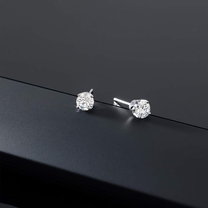 Gem Stone King 0.20 to 6 Cttw 14K Gold Lab Grown Diamond Stud Earrings | Gold Earrings For Women Men | E-F Color | VS1-VS2 Clarity