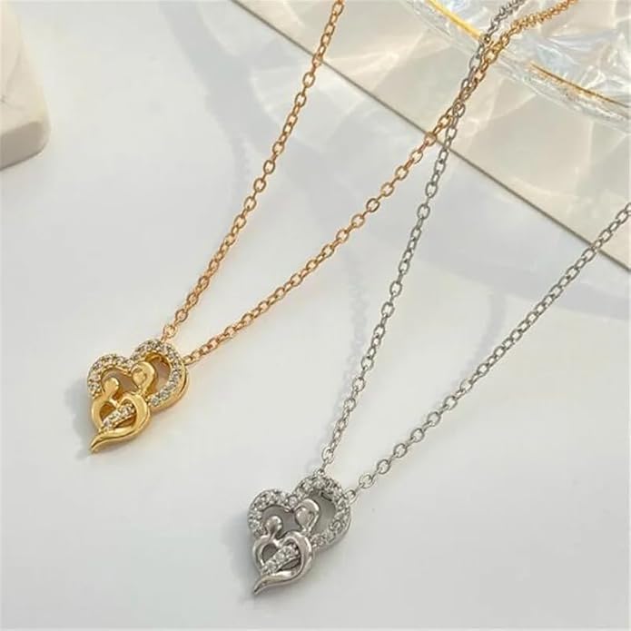 925 Sterling Silver Hug Necklace For Women And Men, 14K Yellow Gold Hugged Dog Necklace, Mom And Hug, Hug Angel Wings Pendant, Two Hands Hugs And Kisses Necklace, Hugging Necklaces For Women