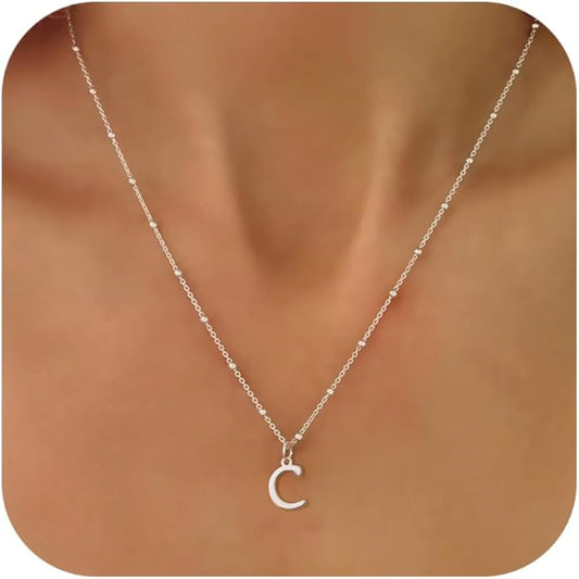Initial Necklaces for Women Dainty Gold Letter Pendant Necklace 14k Gold Plated A-Z Name Necklaces Cute Charm Choker Necklace Fashion Accessories Non Tarnish Trendy Jewelry Gift