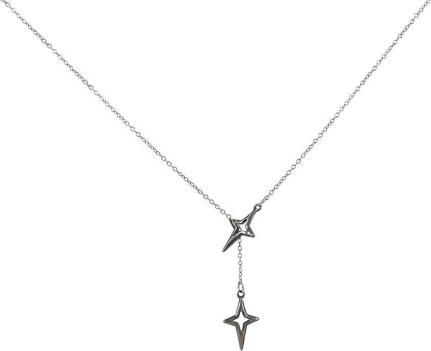 Irregular Y2k Long Y-shaped Necklace with Zircon Inlaid Sparkling Brick Tassel Pendant Double-Layer Chain High-end Fashion Accessory Women's