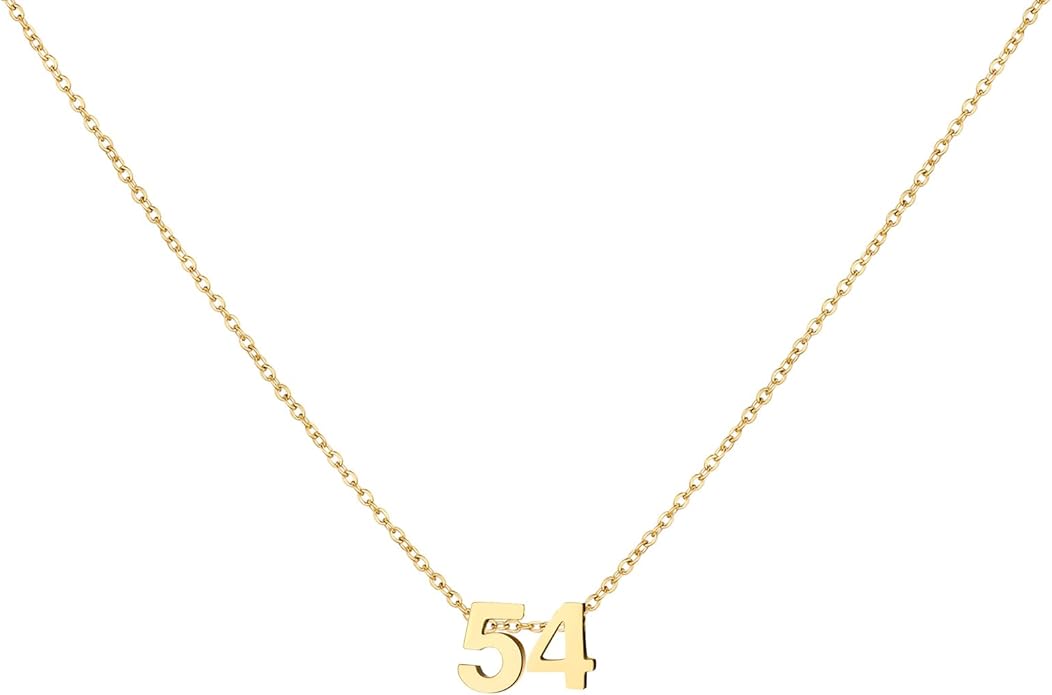 Number Necklace for Women Dainty 18K Gold Plated Pendant Necklace Charm Birth Month Personalized Jewelry Birthday Gift