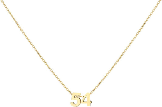 Number Necklace for Women Dainty 18K Gold Plated Pendant Necklace Charm Birth Month Personalized Jewelry Birthday Gift