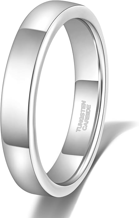 TRUMIUM 2mm 4mm 6mm Tungsten Rings for Women Men's Wedding Bands 24K Gold Plated Beveled Edges Flat High Polished Comfort Fit Size 5-14