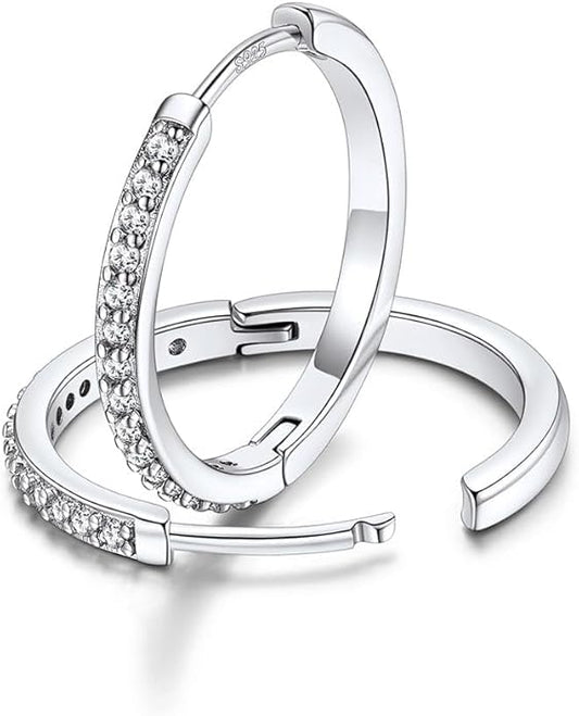 FaithHeart Sterling Silver Hoop Earrings for Women, Hypoallergenic Huggie Hoop Earrings Lightweight Small Cartilage Earrings Hoop Earring Dainty Everyday Earrings 6/8/10/12/14/15/16/18/20mm