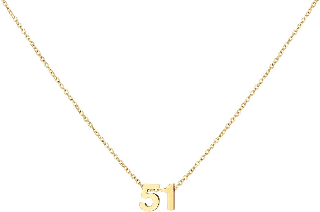 Number Necklace for Women Dainty 18K Gold Plated Pendant Necklace Charm Birth Month Personalized Jewelry Birthday Gift