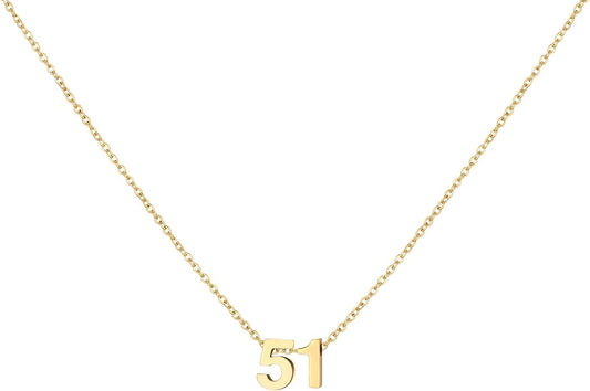 Number Necklace for Women Dainty 18K Gold Plated Pendant Necklace Charm Birth Month Personalized Jewelry Birthday Gift