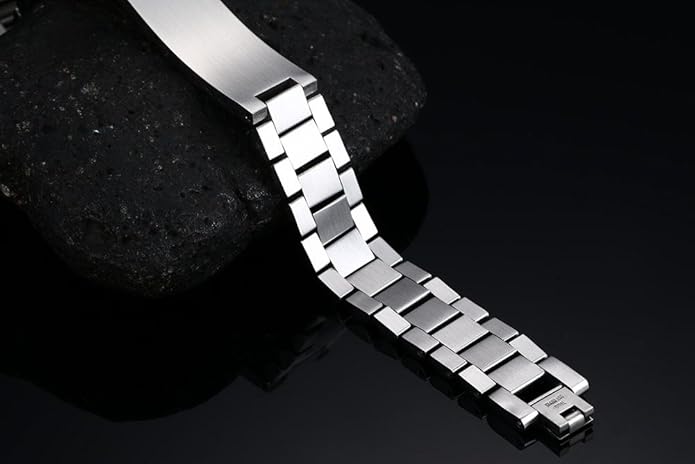 VNOX Masculine Watch Band Stainless Steel Link Bracelet Personalized Jewelry Gift for Men DAD Father Husband Boyfriend