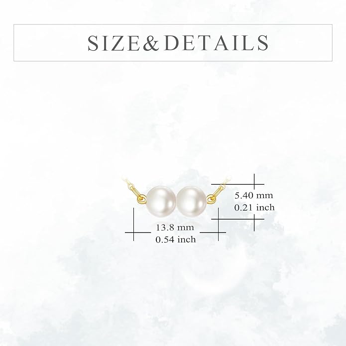 KECHO 14K Real Gold Freshwater Cultured Pearl Pendant Necklace 14K Solid Gold Jewelry Anniversary Birthday Gifts for Women