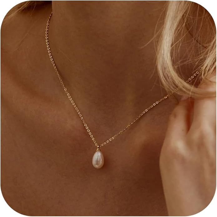 Pearl Necklaces for Women Trendy, 18K Gold/Silver Plated Layered Pearl Necklace Dainty Pearls Choker Necklace and Earring Set Simple Pearls Bracelets Wedding Prom Gold Jewelry for Women Gifts