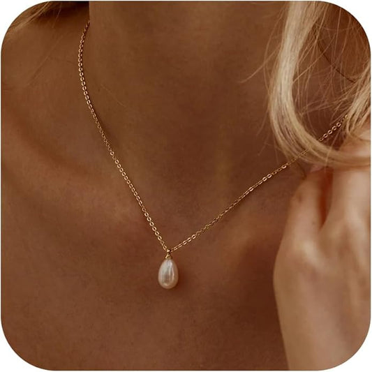 Pearl Necklaces for Women Trendy, 18K Gold/Silver Plated Layered Pearl Necklace Dainty Pearls Choker Necklace and Earring Set Simple Pearls Bracelets Wedding Prom Gold Jewelry for Women Gifts