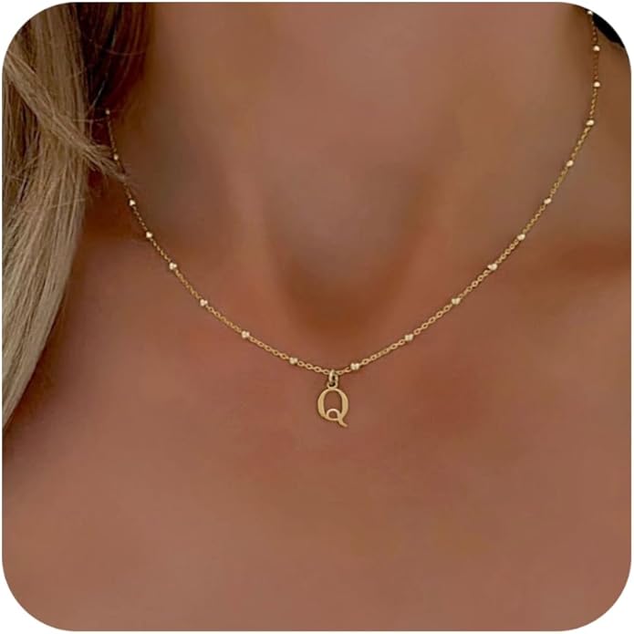 Initial Necklaces for Women, Dainty A-Z Pendant Letter Charm Necklace Personalized Name Necklaces for Women Trendy Jewelry Gift