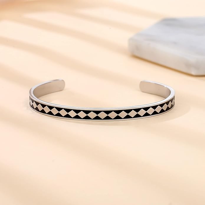 TONY & SANDY Inspirational Bracelets for Women Teen Girls Personalized Gifts for Daughter Granddaughter Mom Sister Friends Stainless Steel Engraved Cuff Birthday Easter Christmas