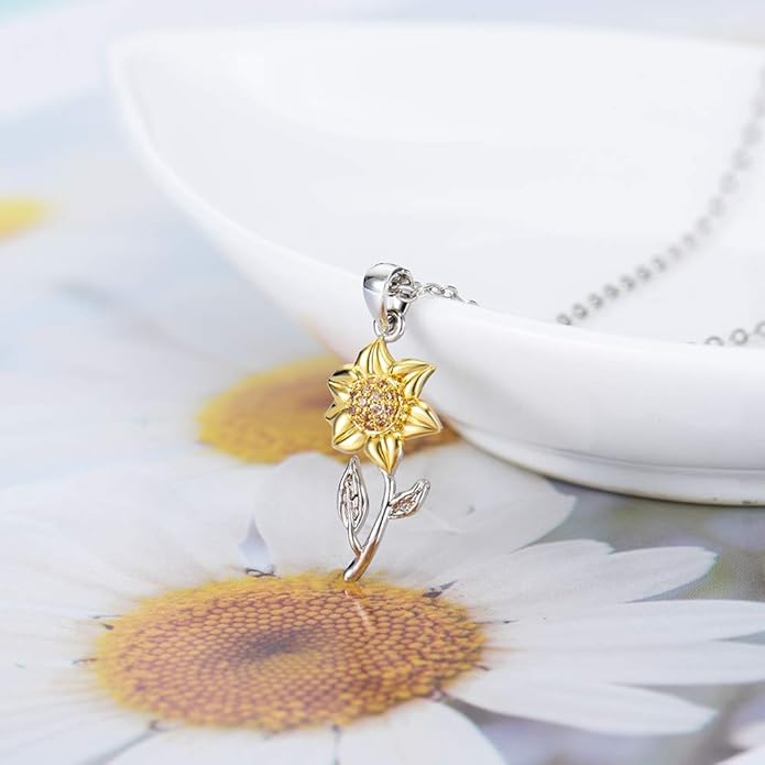 Tarsus Sunflower Necklace, You are My Sunshine, Sunflower Gifts Ideas for Women, Inspirational Gifts for Women Teen Girls Birthday Christmas Valentines Day