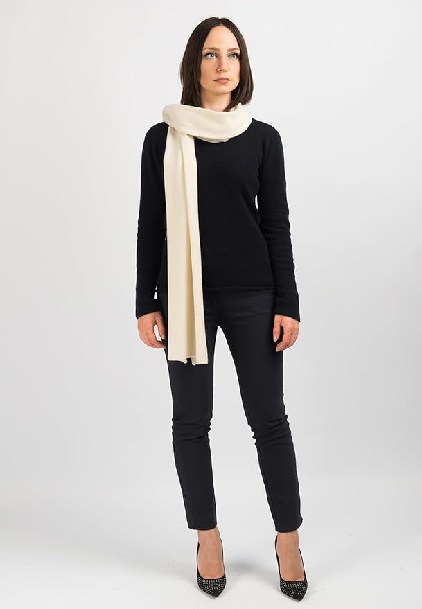 Dalle Piane Cashmere - 100% Cashmere Scarf - Made in Italy - Winter Neck Warmer (14" x 77") - Christmas Gift