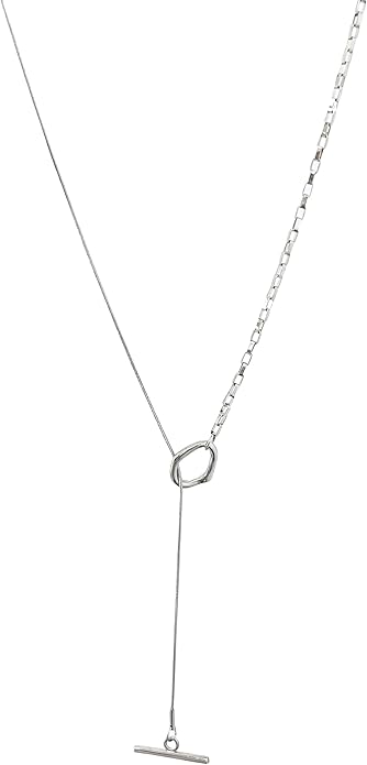 Irregular Y2k Long Y-shaped Necklace with Zircon Inlaid Sparkling Brick Tassel Pendant Double-Layer Chain High-end Fashion Accessory Women's
