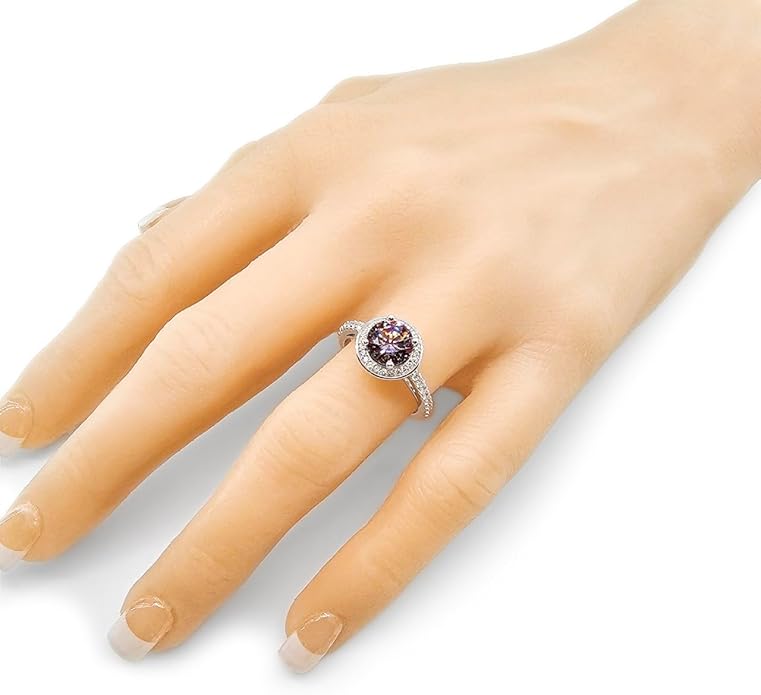 NANA Jewels Sterling Silver Engagement Rings for Women - Choose Simulated Morganite, Citrine, Aquamarine & More