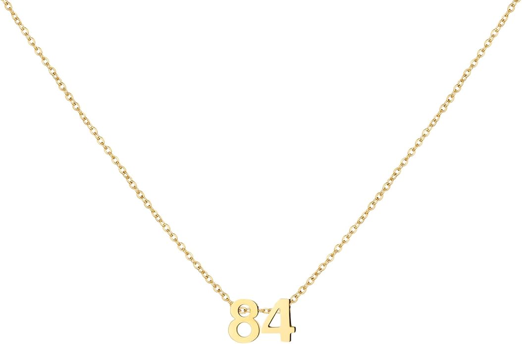 Number Necklace for Women Dainty 18K Gold Plated Pendant Necklace Charm Birth Month Personalized Jewelry Birthday Gift