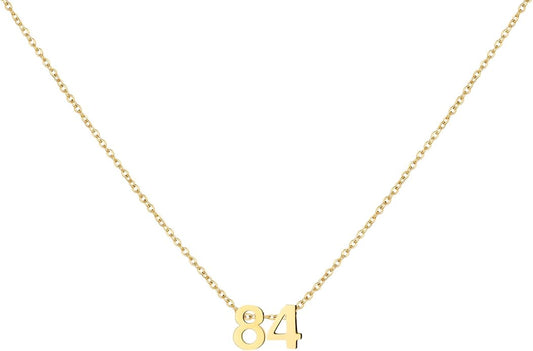 Number Necklace for Women Dainty 18K Gold Plated Pendant Necklace Charm Birth Month Personalized Jewelry Birthday Gift