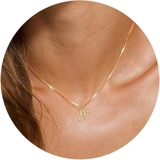 Initial Necklaces for Women Trendy, Dainty Silver Letter Necklace Cute Pendant Choker Name Necklace Personalized Costume Monogram Silver Jewelry Necklace for Women Valentines Gifts