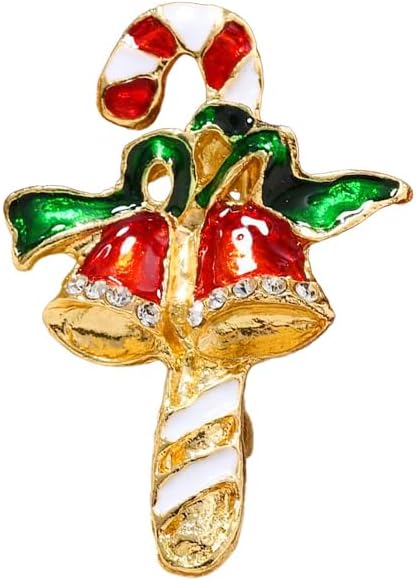 ONLYJUMP Christmas Bell Brooch Pins for Women Girls Lovely Crystal Christmass Tree Snowflake Bell Reindeer Snowman Brooches Colorful Xmas Enamel Pins Holiday Party Gift