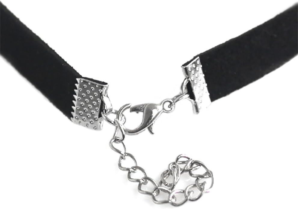 Choker Necklaces for Women Black Leather Collar Necklace Neckband for Halloween Back to School Graduation Cosplay