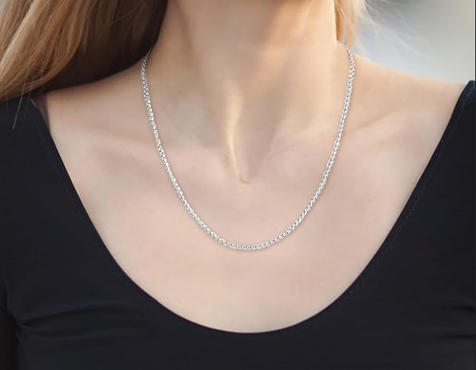 Fiusem Box Chain for Men, Silver Tone/14K Gold Plated/Black Stainless Steel Necklace for Men and Women, Width 2/2.5/3/4/5mm, Length 18-28 Inches