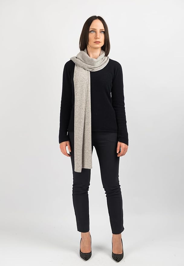 Dalle Piane Cashmere - 100% Cashmere Scarf - Made in Italy - Winter Neck Warmer (14" x 77") - Christmas Gift