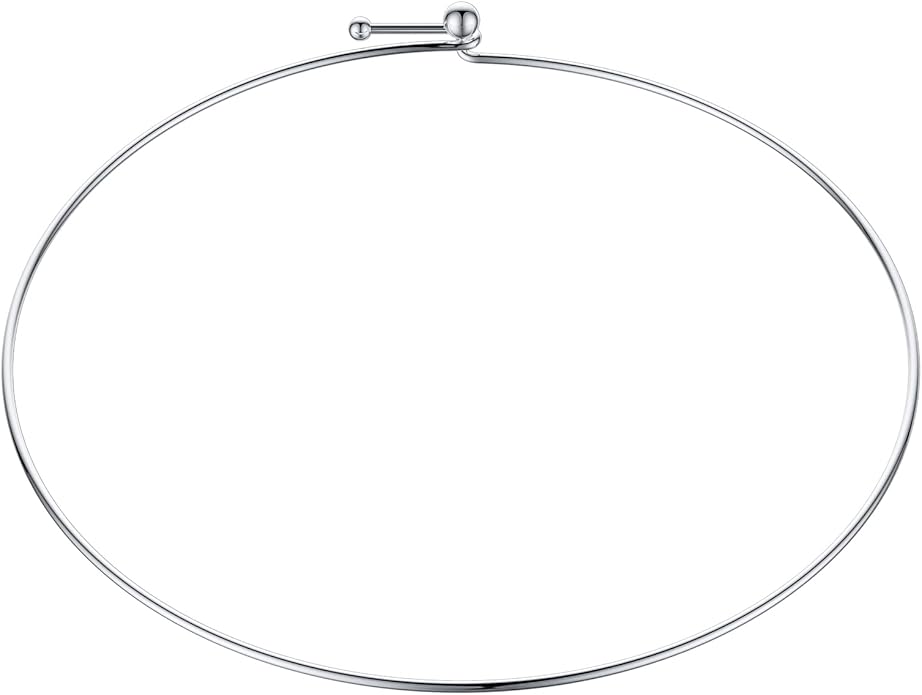 HooAMI Stainless Steel Silver Choker Necklace for Women